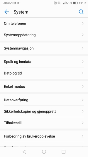 Velg Systemoppdatering