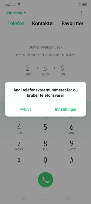 Hvis personsvar ikke er innstilt, velg Innstillinger