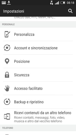 Scorri e seleziona Backup e ripristino