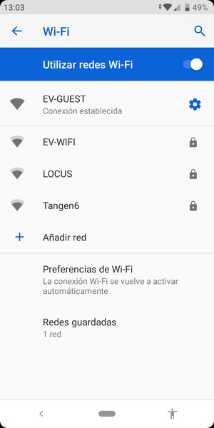 Ahora está conectado a la red Wi-Fi