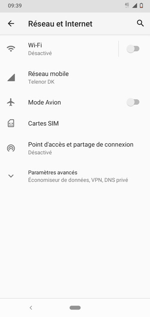 Sélectionnez Réseau mobile