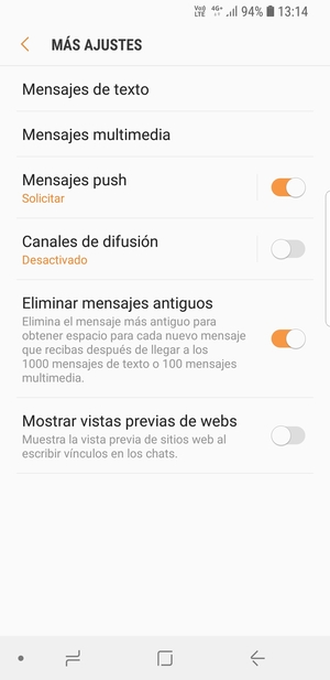 Seleccione Mensajes de texto