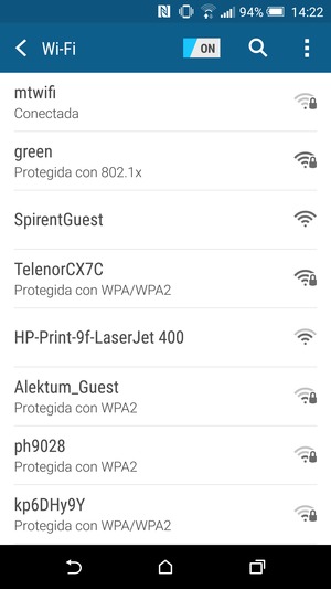 Ahora está conectado a la red Wi-Fi