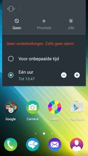 Selecteer Geen om te veranderen naar stille modus