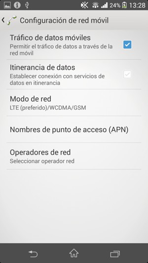 Seleccione Nombres de punto de acceso (APN)