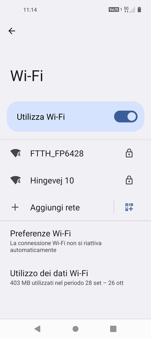 Seleziona la rete wireless a cui desideri connetterti