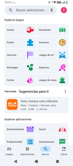Seleccione la barra de Búsqueda