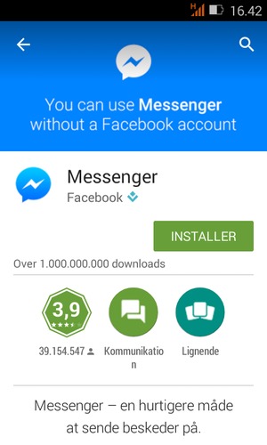 Vælg INSTALLER