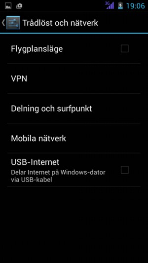 Välj Mobila nätverk
