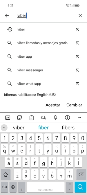Introduzca el nombre de la aplicación y seleccione Buscar