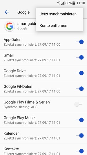 Wählen Sie Jetzt synchronisieren