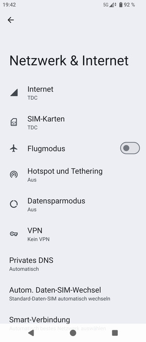 Wählen Sie Hotspot und Tethering