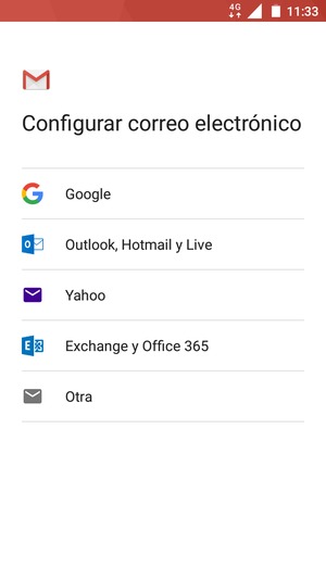Seleccione Exchange y Office 365