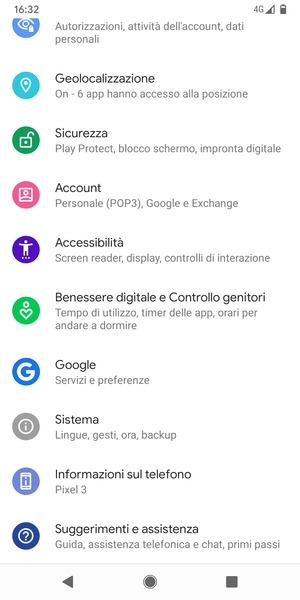 Scorri e seleziona Sistema