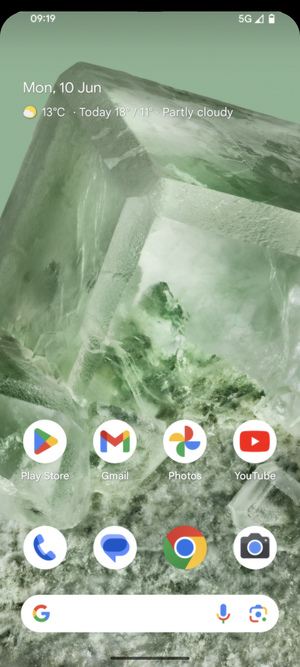 Slide down the top menu