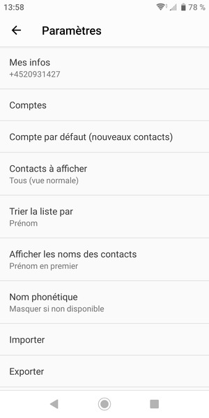 Faites défiler et sélectionnez Importer