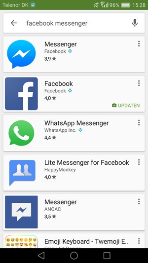Selecteer de app