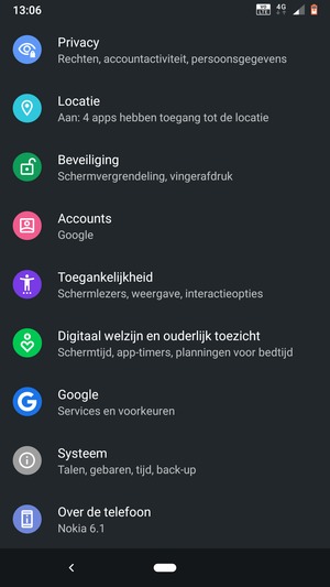 Scroll naar en selecteer Locatie