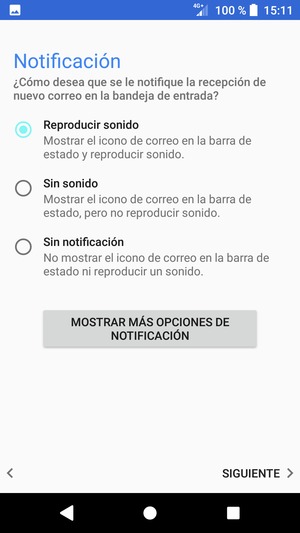 Seleccione la opción deseada y seleccione SIGUIENTE