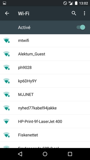 Sélectionnez le réseau sans fil auquel vous souhaitez vous connecter