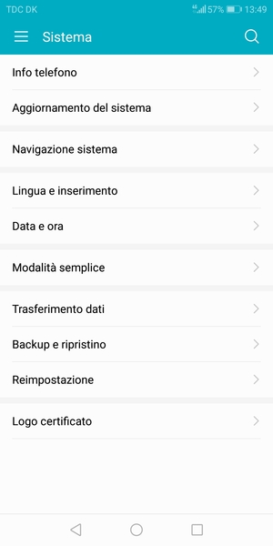 Seleziona Aggiornamento del sistema