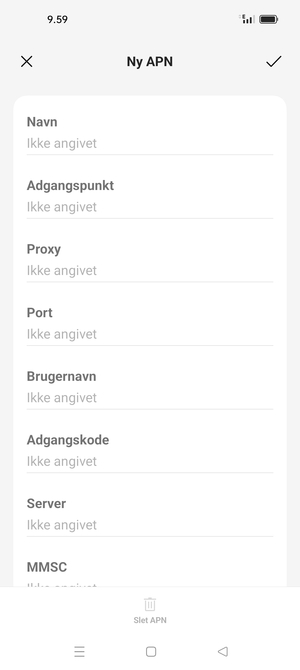 Indtast internet-oplysninger
