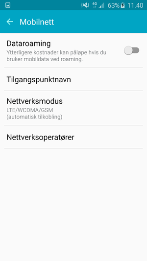 For å bytte nettverk hvis det oppstår nettverksproblemer, velg Nettverksoperatører