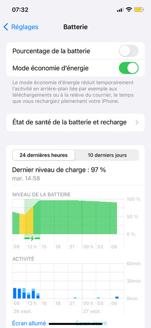 Activer Mode économie d'énergie