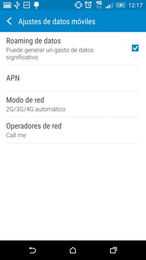 Activar o desactivar Roaming de datos