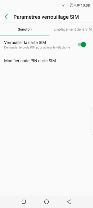 Sélectionnez Public et sélectionnez Modifier code PIN carte SIM