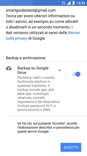 Seleziona ACCETTO