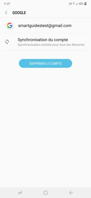 Sélectionnez Synchronisation du compte
