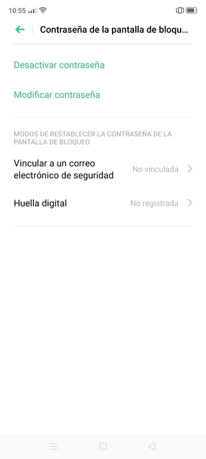 El teléfono ha sido asegurado con un bloqueo de pantalla