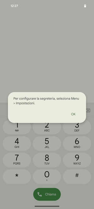 Se la segreteria telefonica non è configurata, seleziona OK