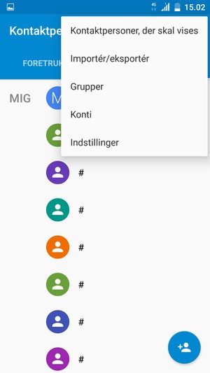 Vælg Importér/eksportér