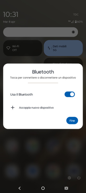 Disattiva  Usa il Bluetooth