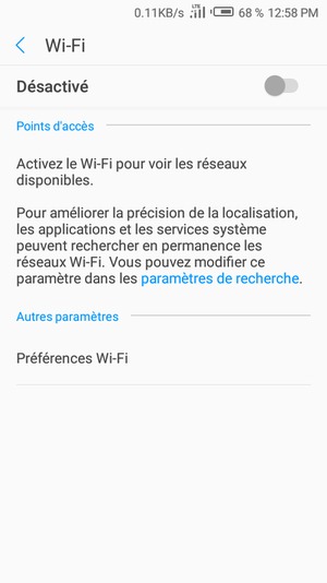 Activer le Wi-Fi