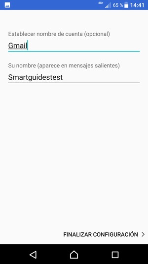 Déle a su cuenta un nombre y seleccione FINALIZAR CONFIGURACIÓN