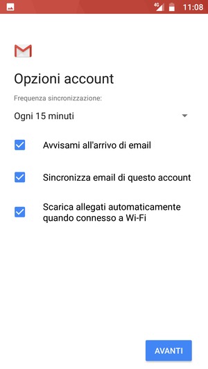 Seleziona AVANTI