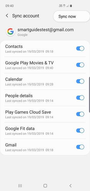 Select Sync now
