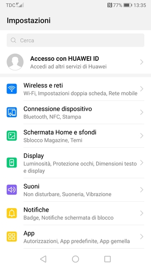 Seleziona Wireless e reti