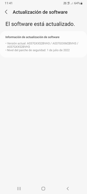 Si su teléfono está actualizado, verá la siguiente pantalla