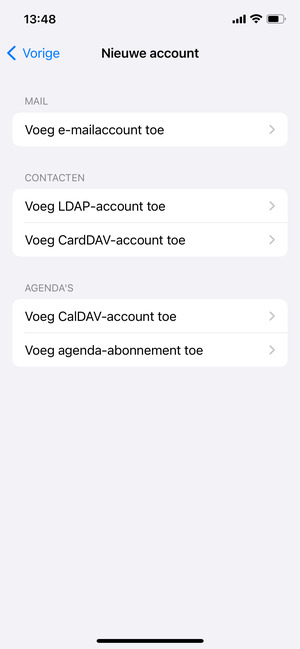Selecteer Voeg mailaccount toe