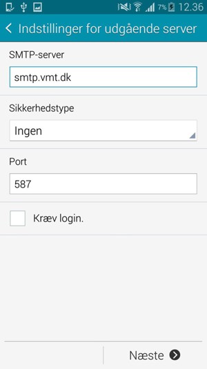 Fjern markeringen i tjekboksen Kræv login. og vælg Næste