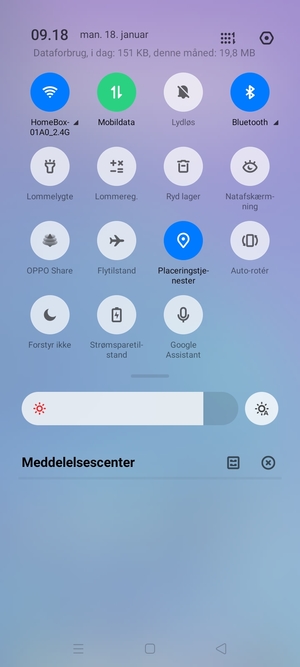 Slå Wi-Fi og Bluetooth fra
