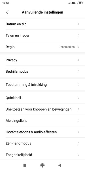 Selecteer Privacy
