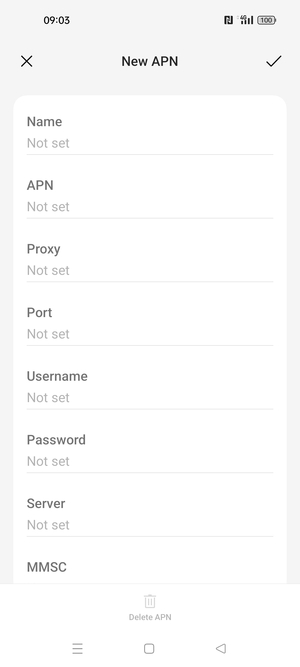 Enter MMS information