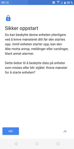 Velg ønsket alternativ