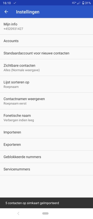Uw contactpersonen worden opgeslagen naar uw Google-account en naar uw telefoon de volgende keer dat Google gesynchroniseerd wordt.