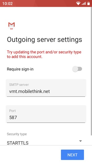 Select Security type